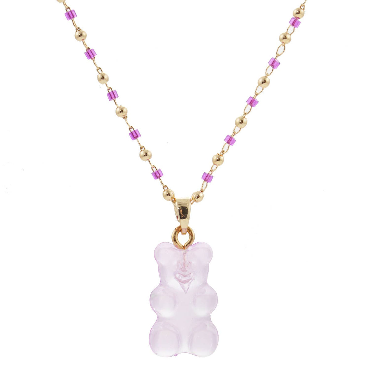 Multicolor Beaded Gummy Bear Necklace