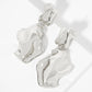 Handcrafted-Like Textured Design Organic Statement Earrings