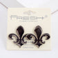Gold Plated Chunky Bold Fleur De List Earrings
