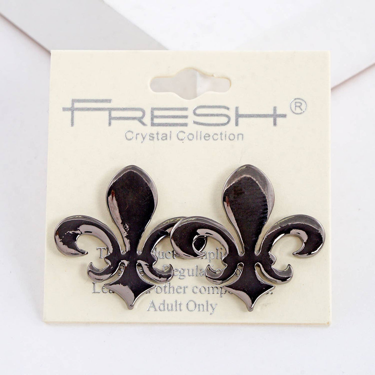Gold Plated Chunky Bold Fleur De List Earrings