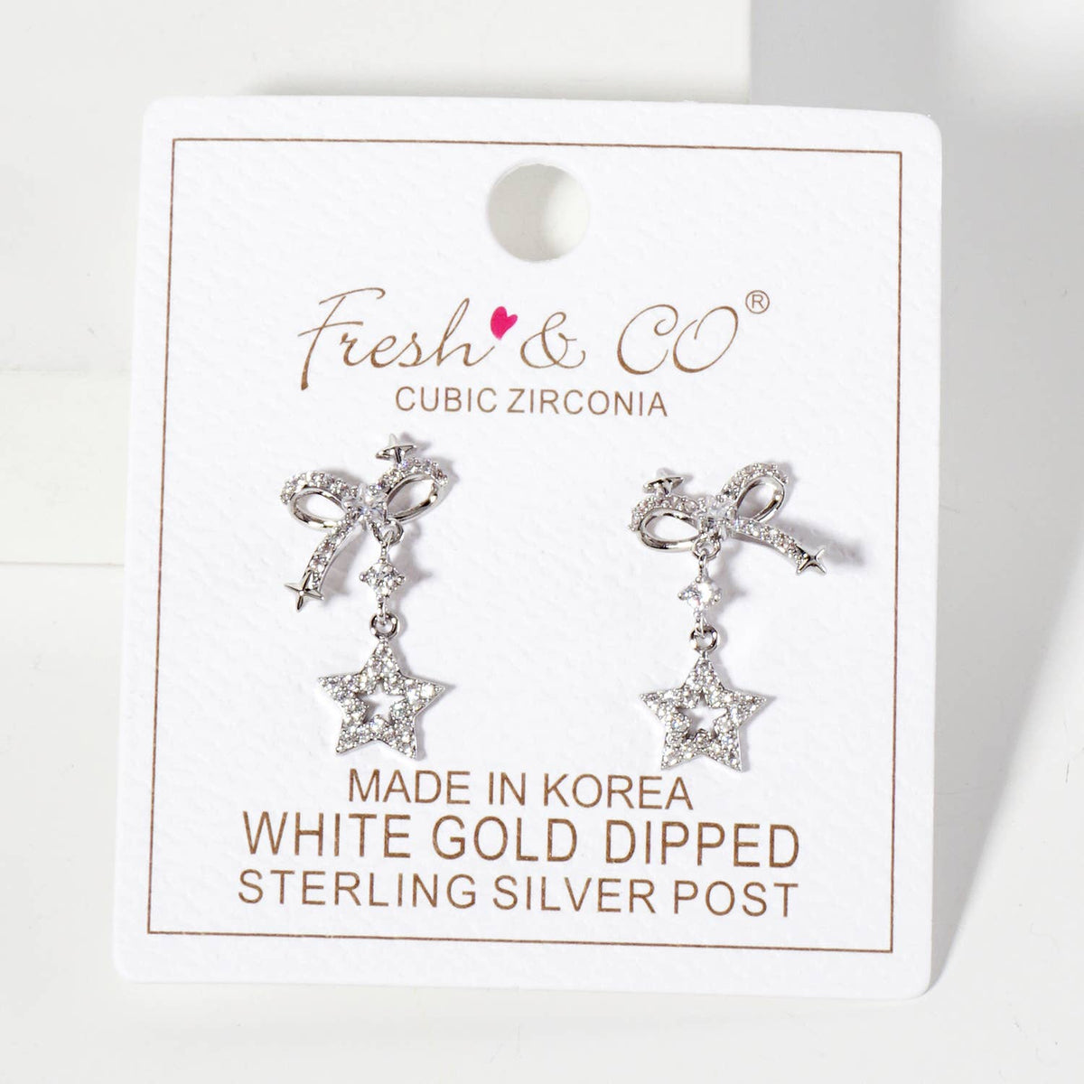 Celestial-Theme Star Drop Bow Post Earrings