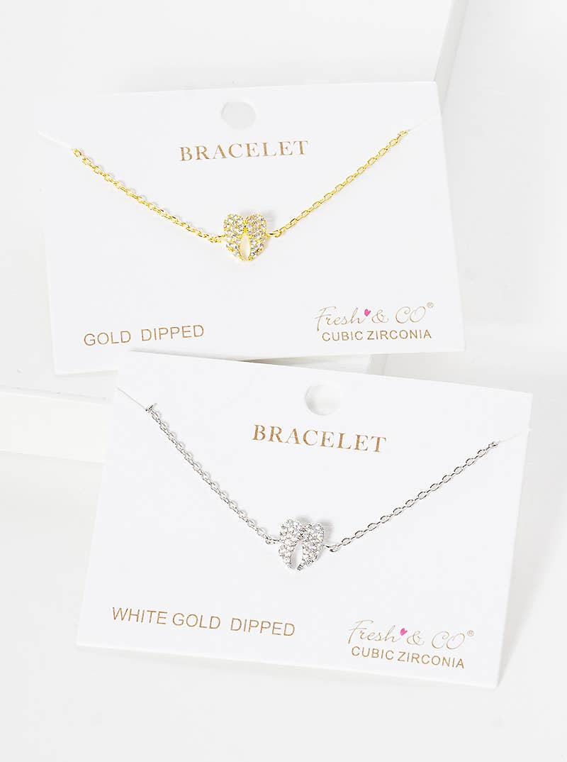 Minimalist Pavé Angel Wing Charm Bracelet