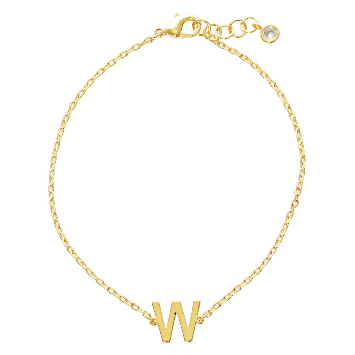 Gold Plated Initial Letter Bracelet