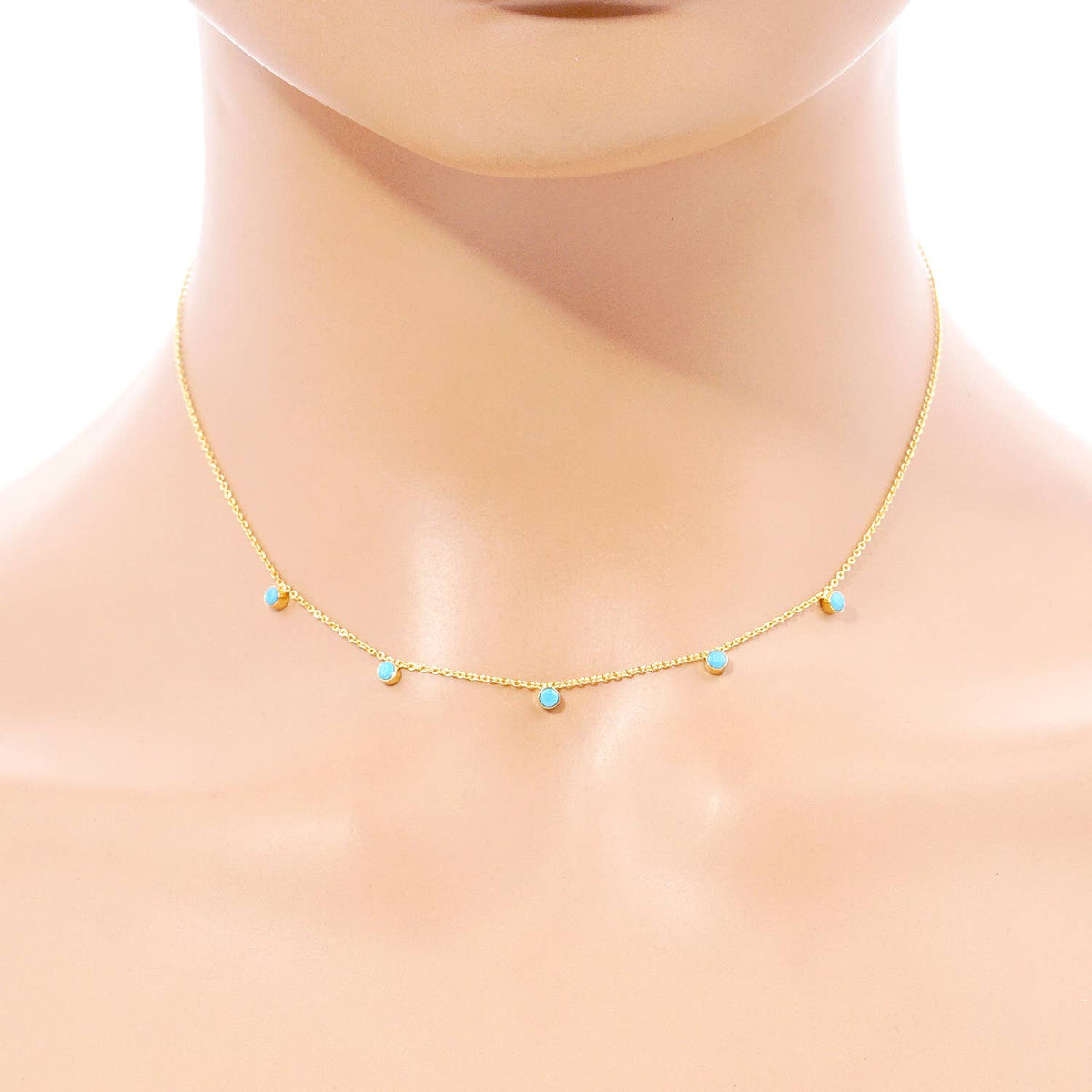 Diamond By The Yard Necklace / Bezel cubic zirconia Station