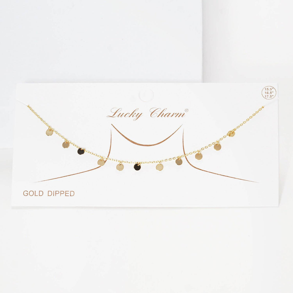 Gold Plated Chain w/ Round Charm Necklace