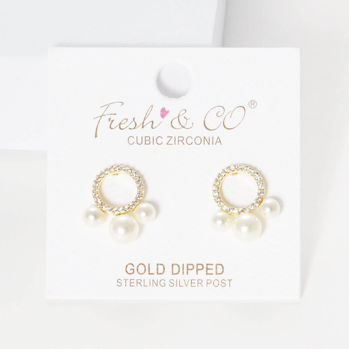 Gold Pearl Drop Huggie Earrings