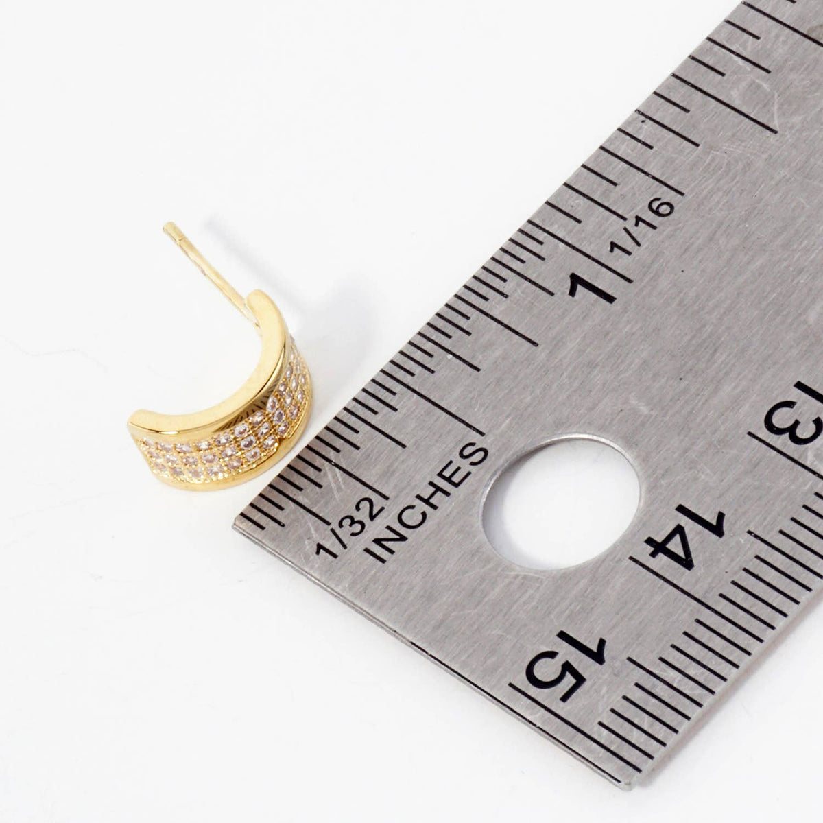 Micro-Pave-Set 11mm Half Hoop Earrings