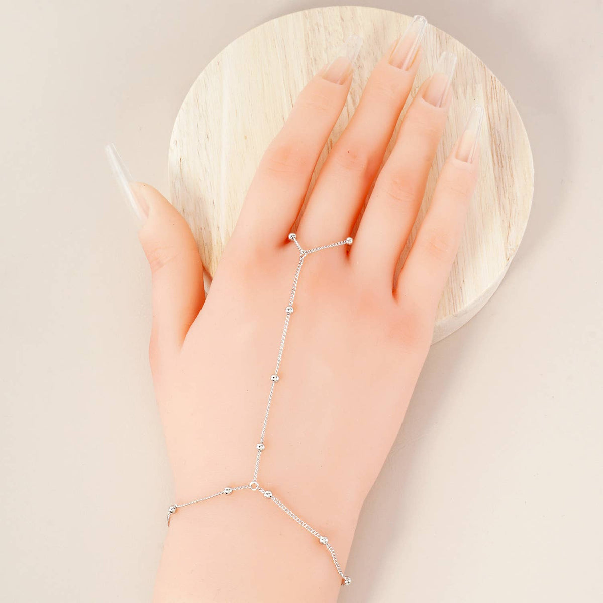 18K-Gold-Dipped Brass Satellite Hand-Chain Bracelet