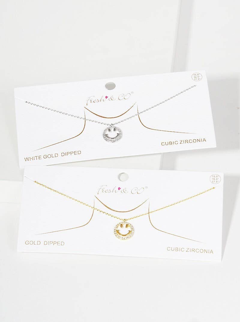Gold Plated Smiley Face Necklace
