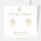 Gold Freshwater Pearl Cross Stud Earrings