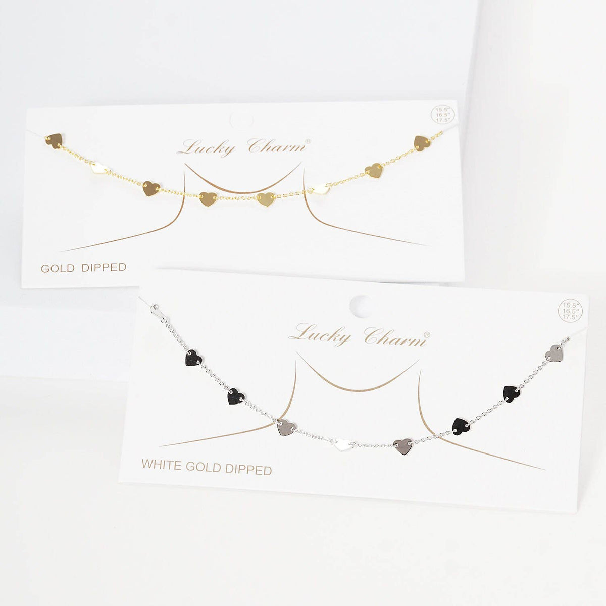 Gold Plated Floating Heart Charm Necklace