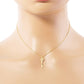 18K Gold Dipped Brushed Brass Key Pendant Necklace