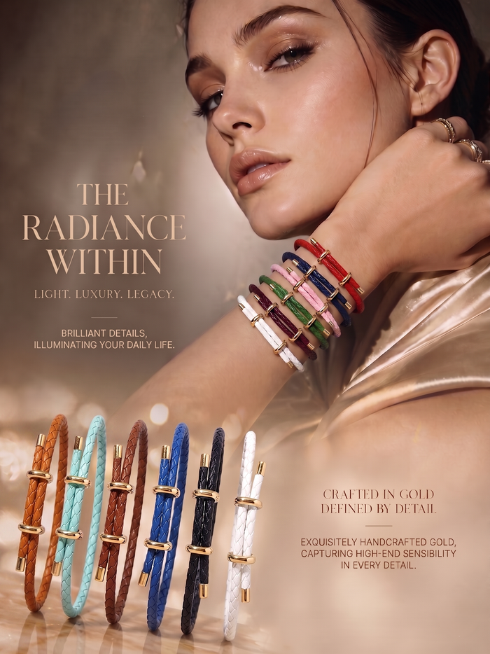 The Radiance Within Braided Leather & Gold Accent Bracelet