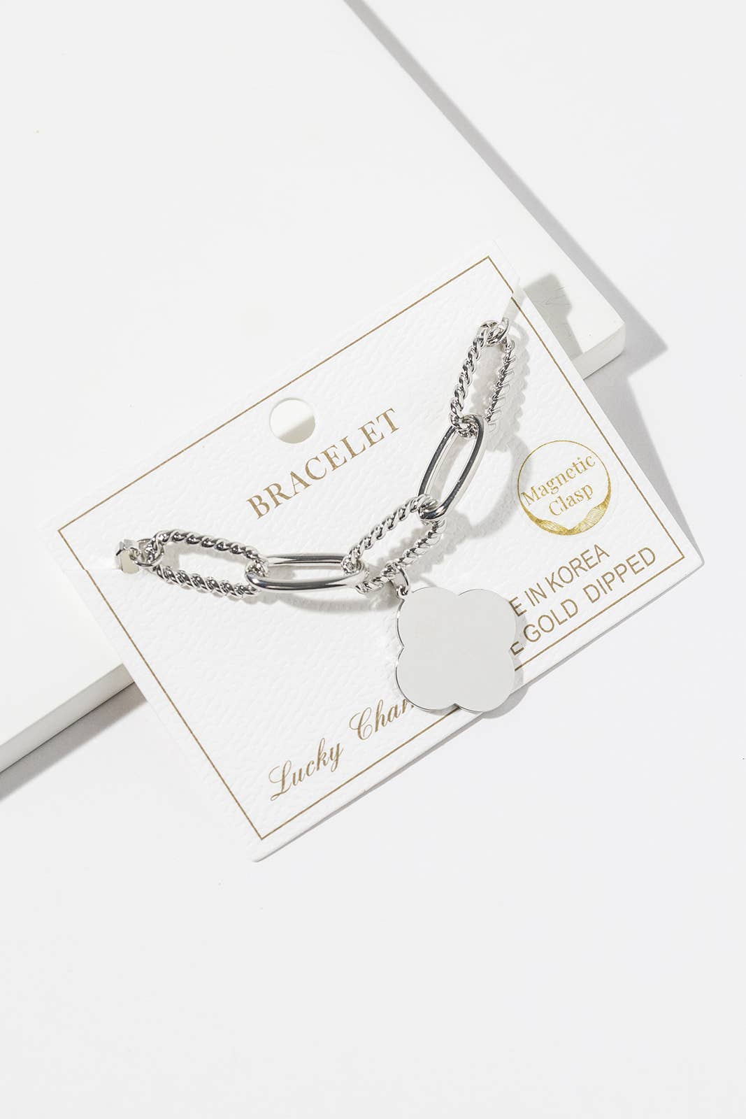Clover Charm Dual-Chain Magnetic Bracelet