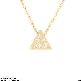 Minimalist Pave Diamond Triangle Pendant Necklace