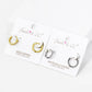 T Shape Cubic Zirconia 12mm Huggie Hoop Earrings.