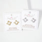 Pave-Set Rhombus-Shaped 16mm 18K-Gold-Dipped Stud Earrings