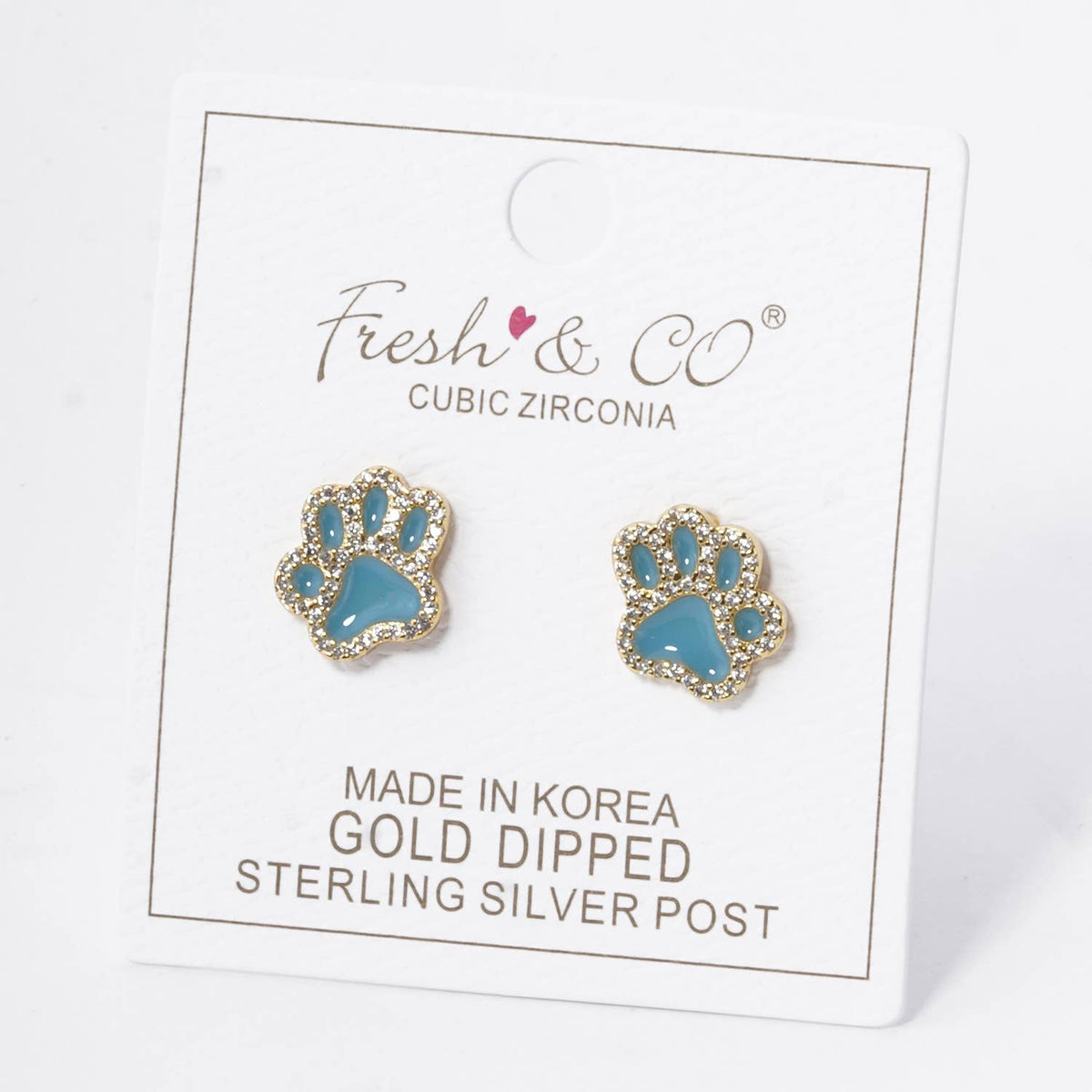 Game Day 13mm Enamel Paw Stud Earrings.
