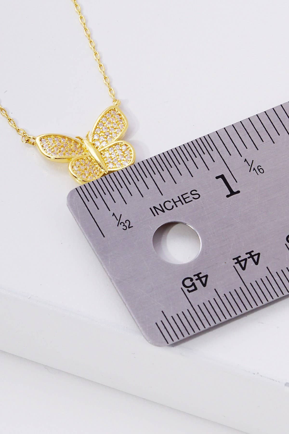 Gold Cubic Filled Butterfly Necklace