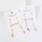 8K-Gold-Dipped Station Chain Drop Earrings with Spike Accent