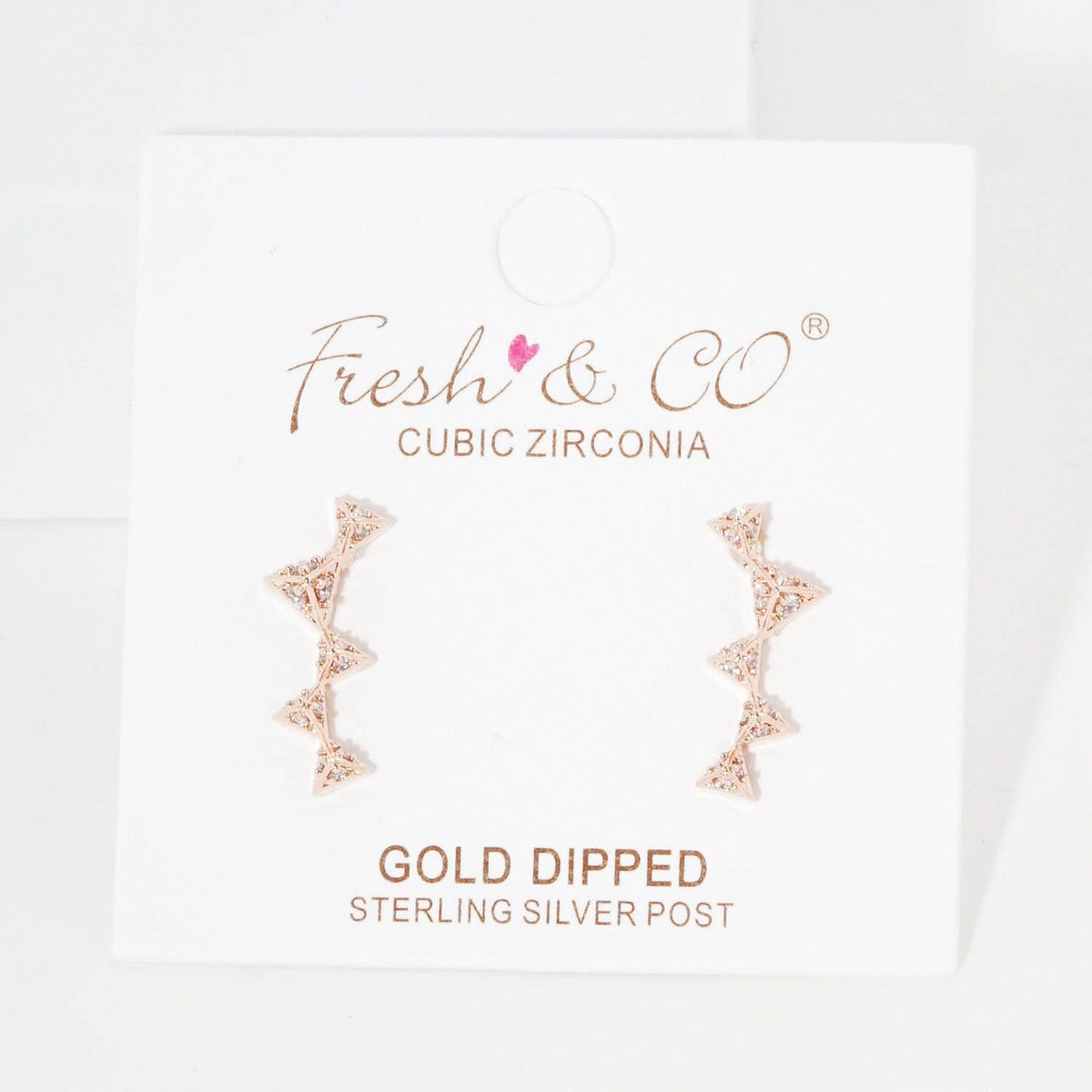 Gold Plated Triangle Ear Climber Earrings