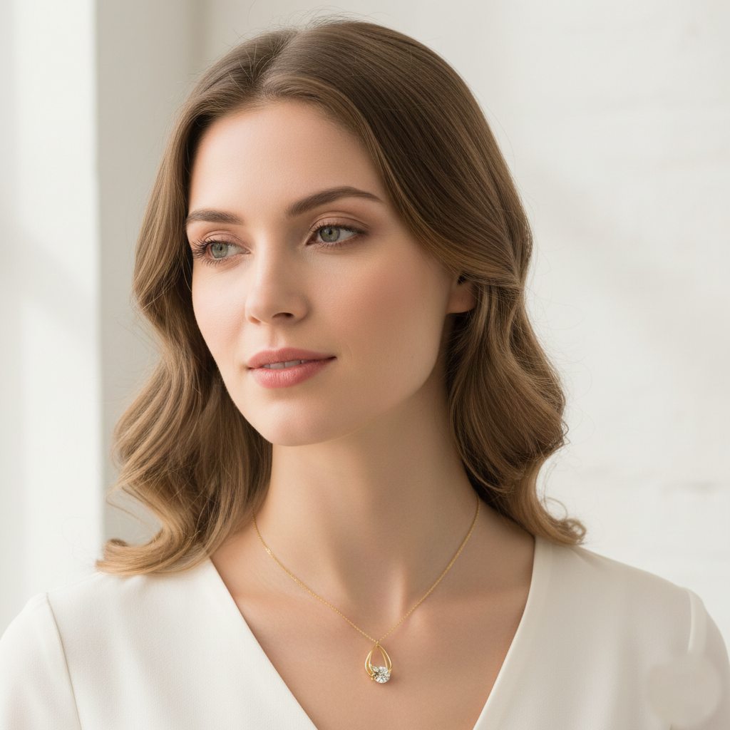 Teardrop Butterfly Bridesmaid Pendant Necklace