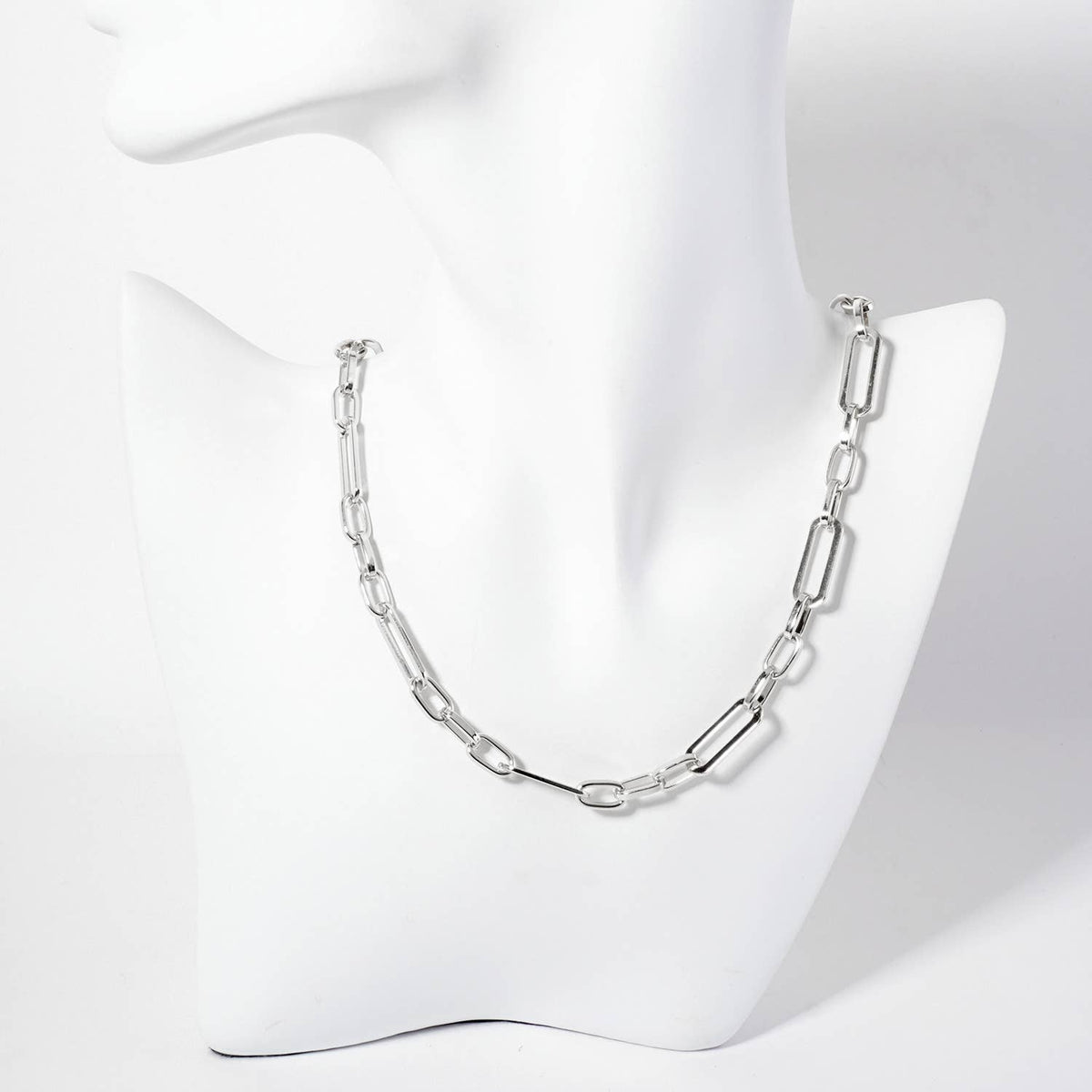 18K-Gold-Dipped 19-10mm Paperclip Chain Necklace