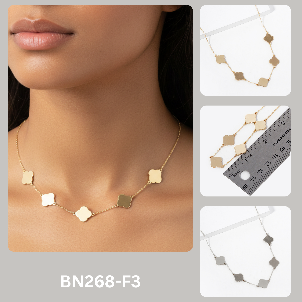 Chic 5-Motif Clover Station Necklace