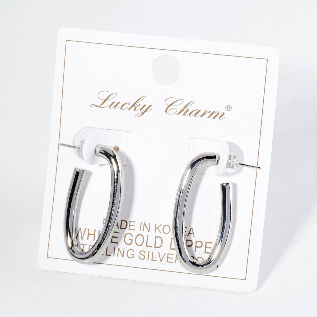 30mm Oval Hoop Earrings / 18K Gold Dipped
