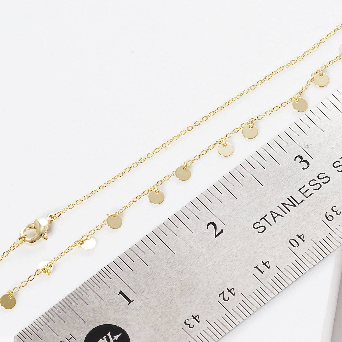 Gold Plated Chain w/ Round Charm Necklace