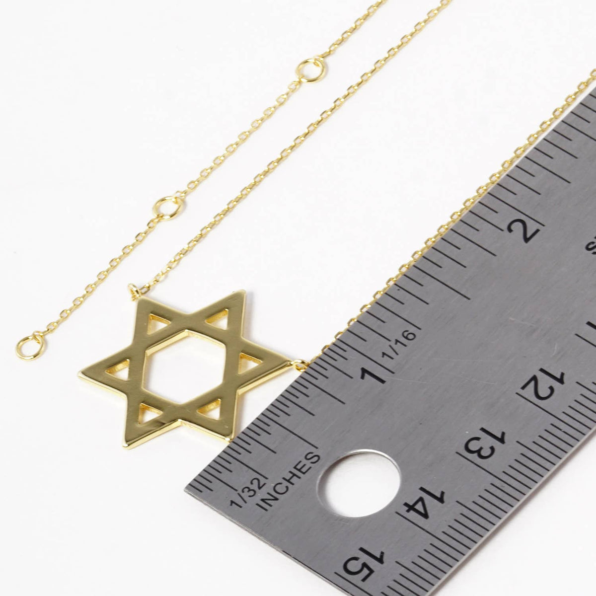 Minimalist Star of David Outline Pendant Necklace