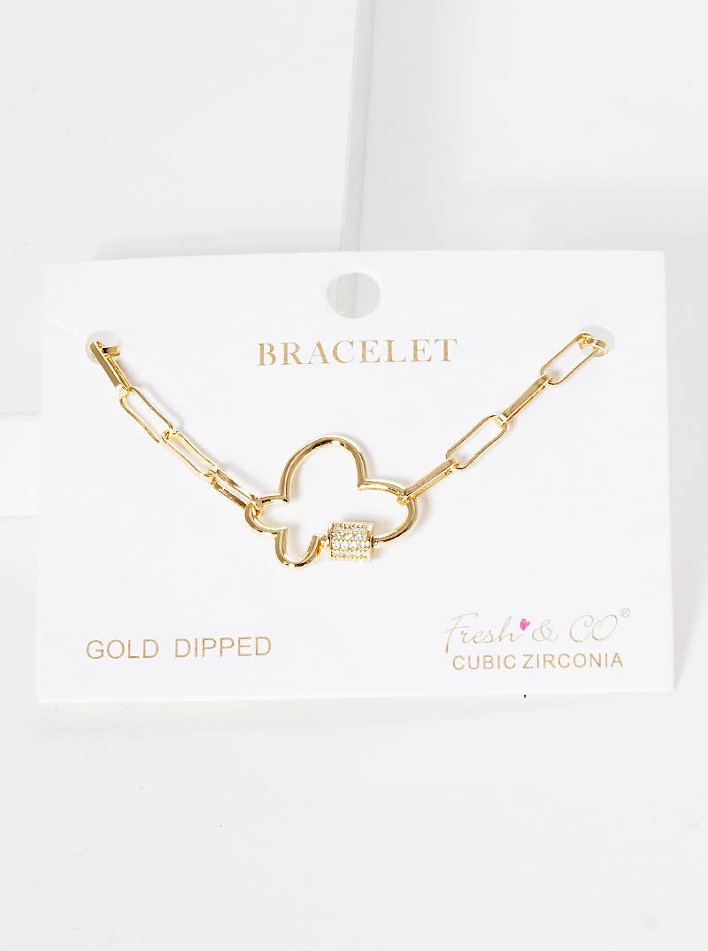 Minimalist Carabiner Clover Bracelet