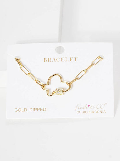 Minimalist Carabiner Clover Bracelet