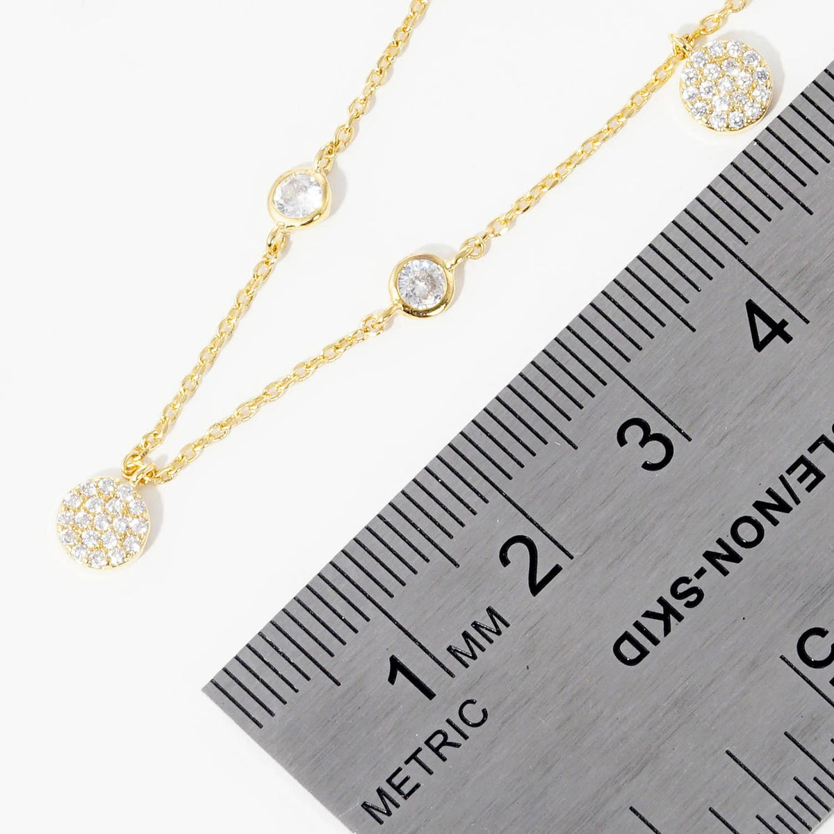 Gold Plated Multi Round Charm Necklace