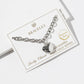 Puffed Heart Chunky Chain Bracelet with Easy Magnetic Clasp