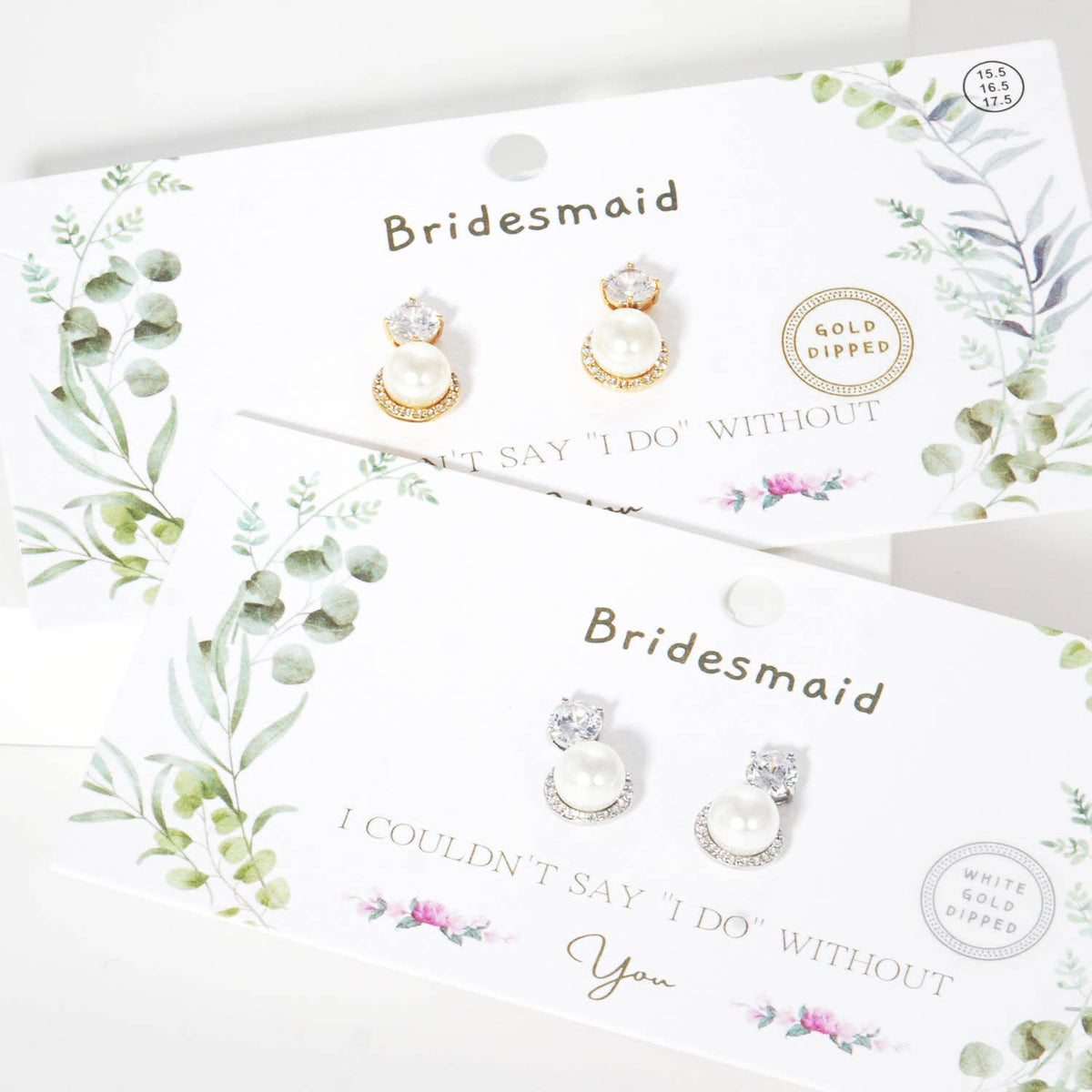 Bridesmaid Pearl & Cubic Zirconia Halo Drop Earrings