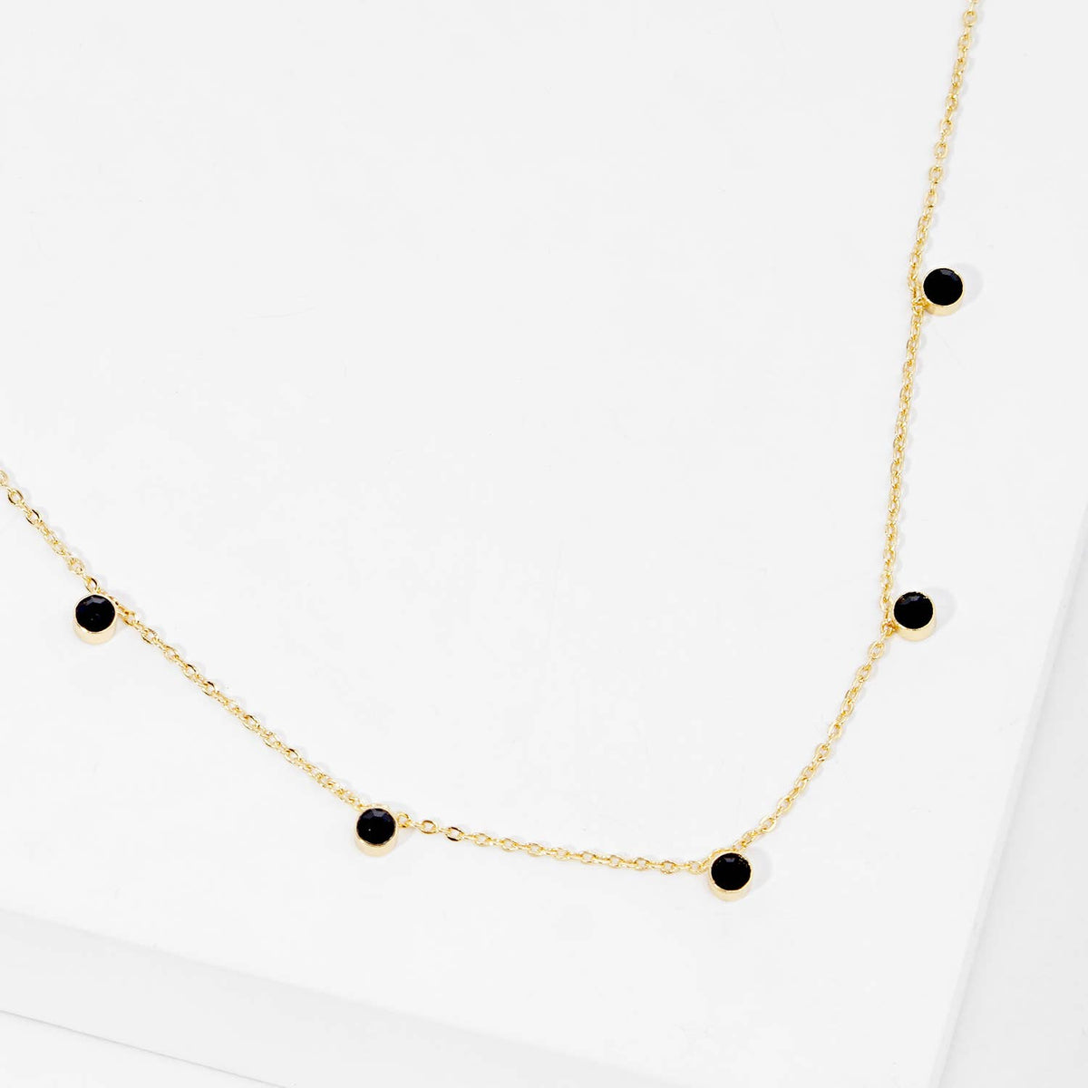 Diamond By The Yard Necklace / Bezel cubic zirconia Station
