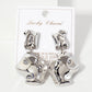 Handcrafted-Like Textured Design Organic Statement Earrings