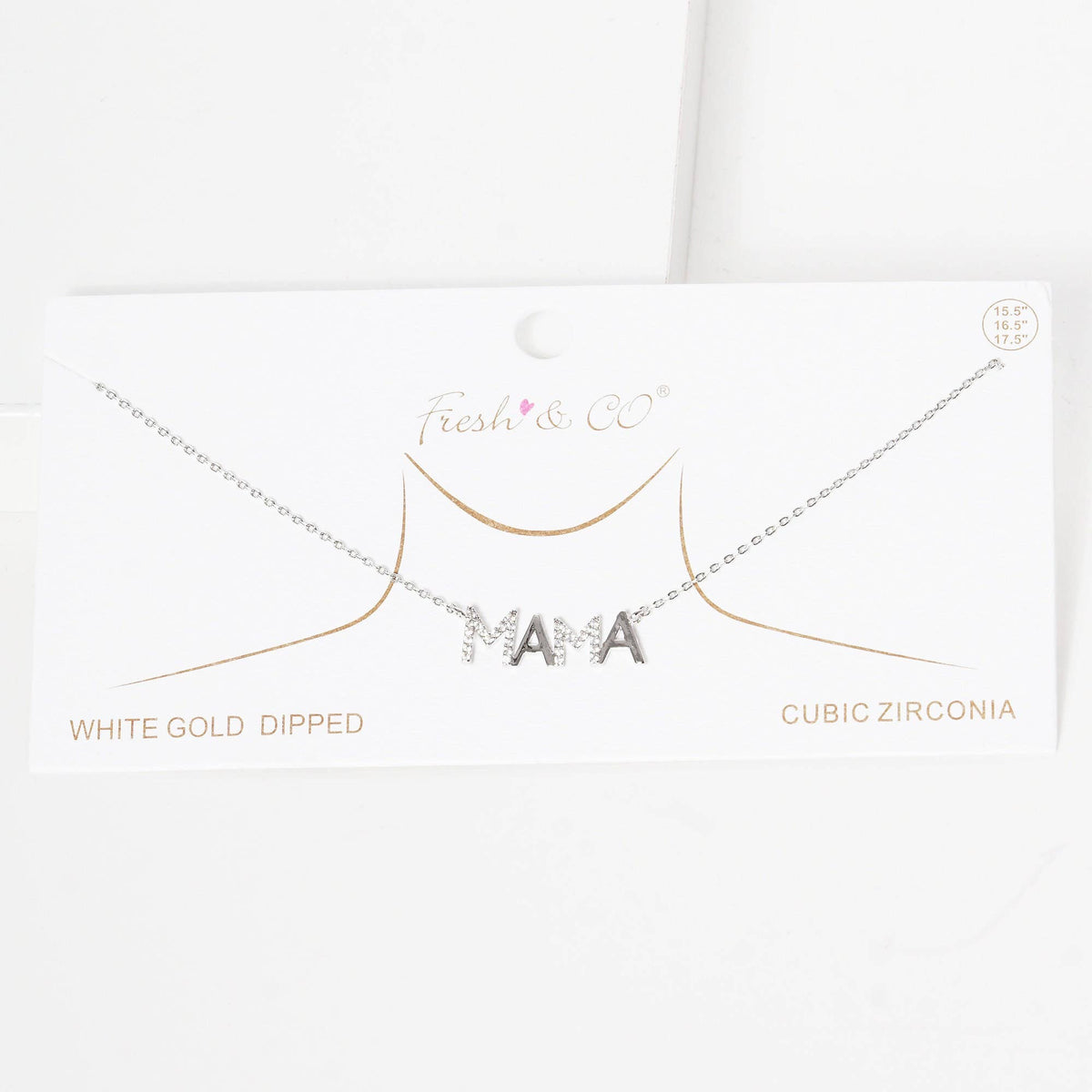 Gold Cubic Mama Initial Necklace