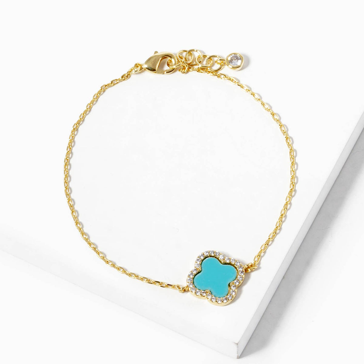 Mother of Pearl Clover Charm Bracelet