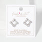 Pave-Set Rhombus-Shaped 16mm 18K-Gold-Dipped Stud Earrings