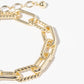 Mixed Texture Paperclip & Rope Chain Anklet