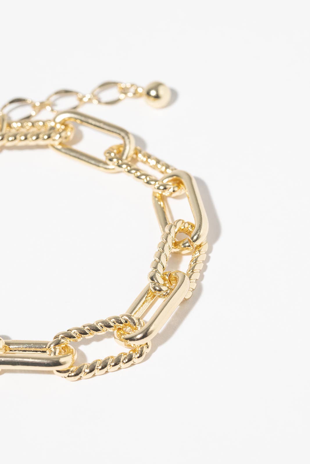 Mixed Texture Paperclip & Rope Chain Anklet