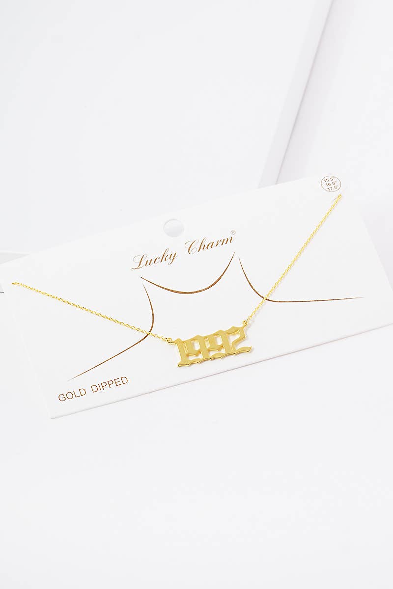 Gold Plated Birth Year Necklace