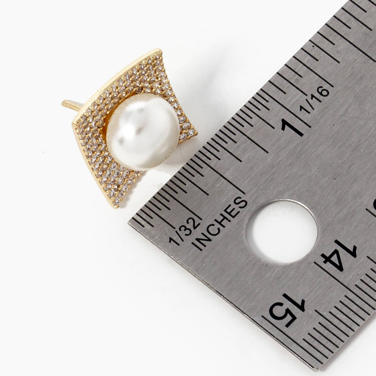 Freshwater Pearl Square Stud Earrings