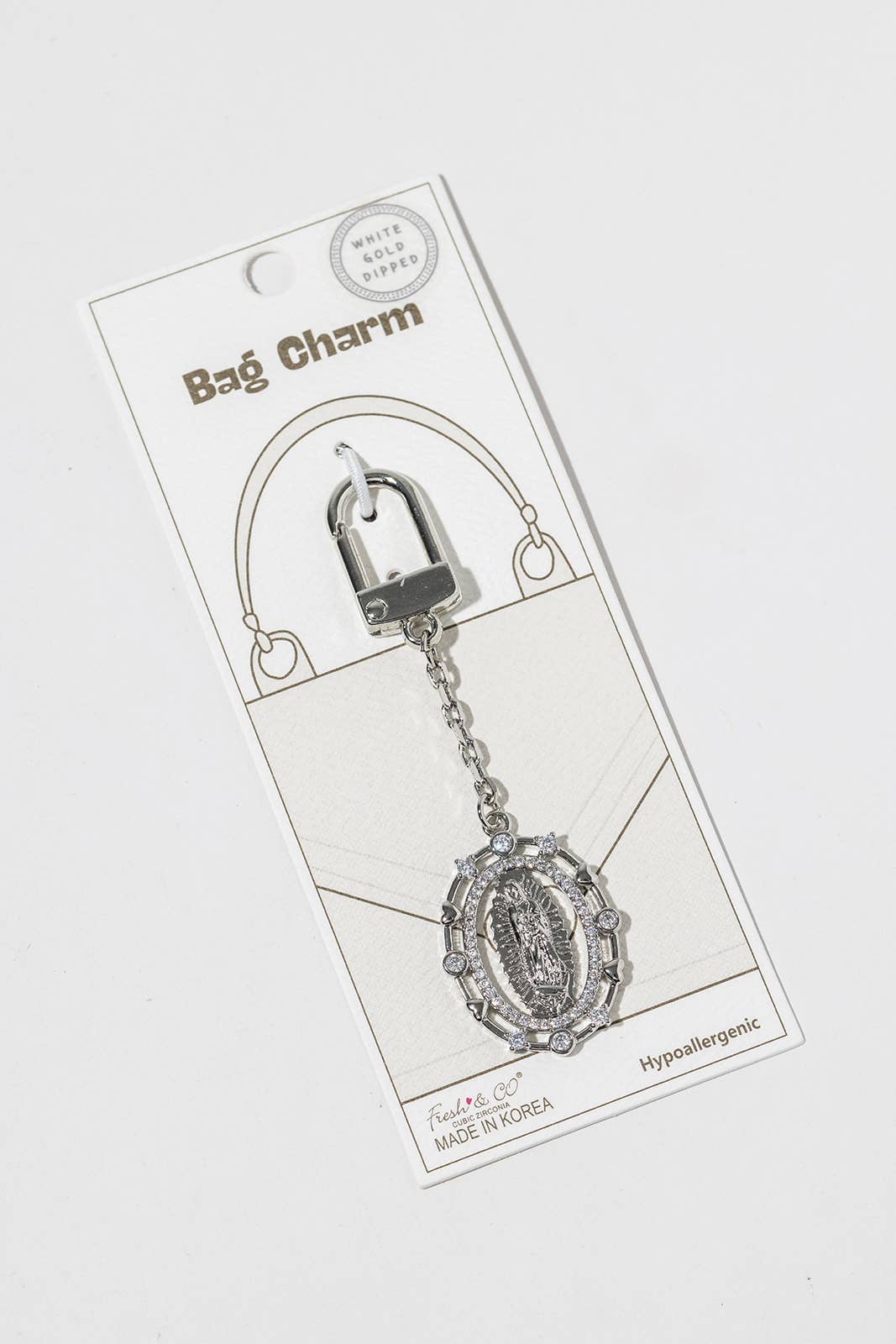 Our Lady of Guadalupe Cubic Zirconia Bag Charm