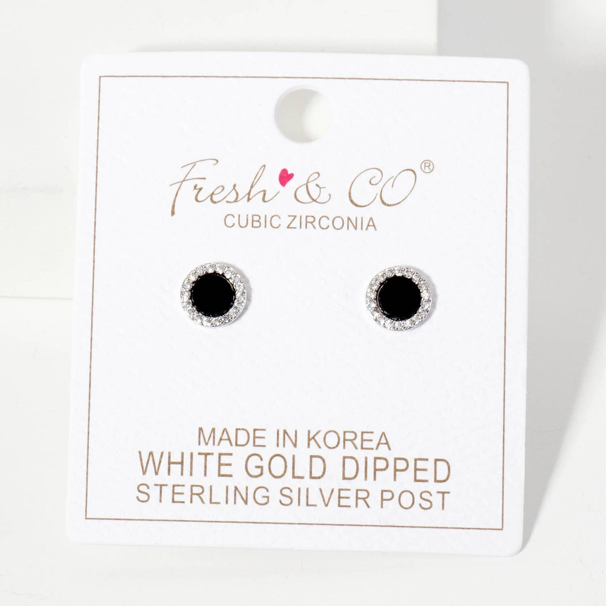 Pave CZ Frame with Mother-of-Pearl Stud Earrings