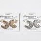 Crystal Half-Hoop Earrings – Pavé Dome Crescent, Gold