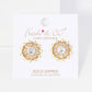 Round Stud Earrings with Various-Shaped CZ-Stones EARRING