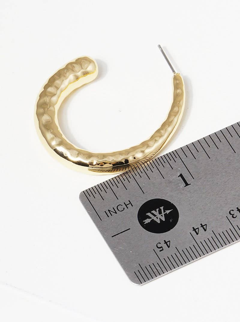 Gold Plated Snake Skin Hoop Earrings